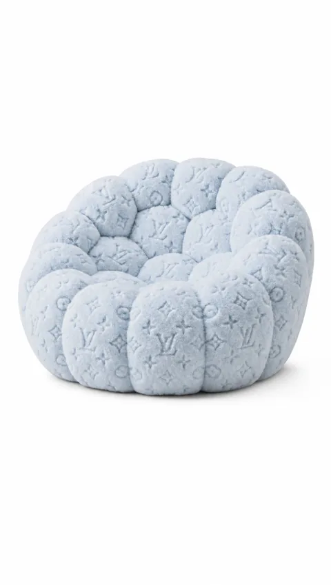 Monogram Lounge chair in Pale blue