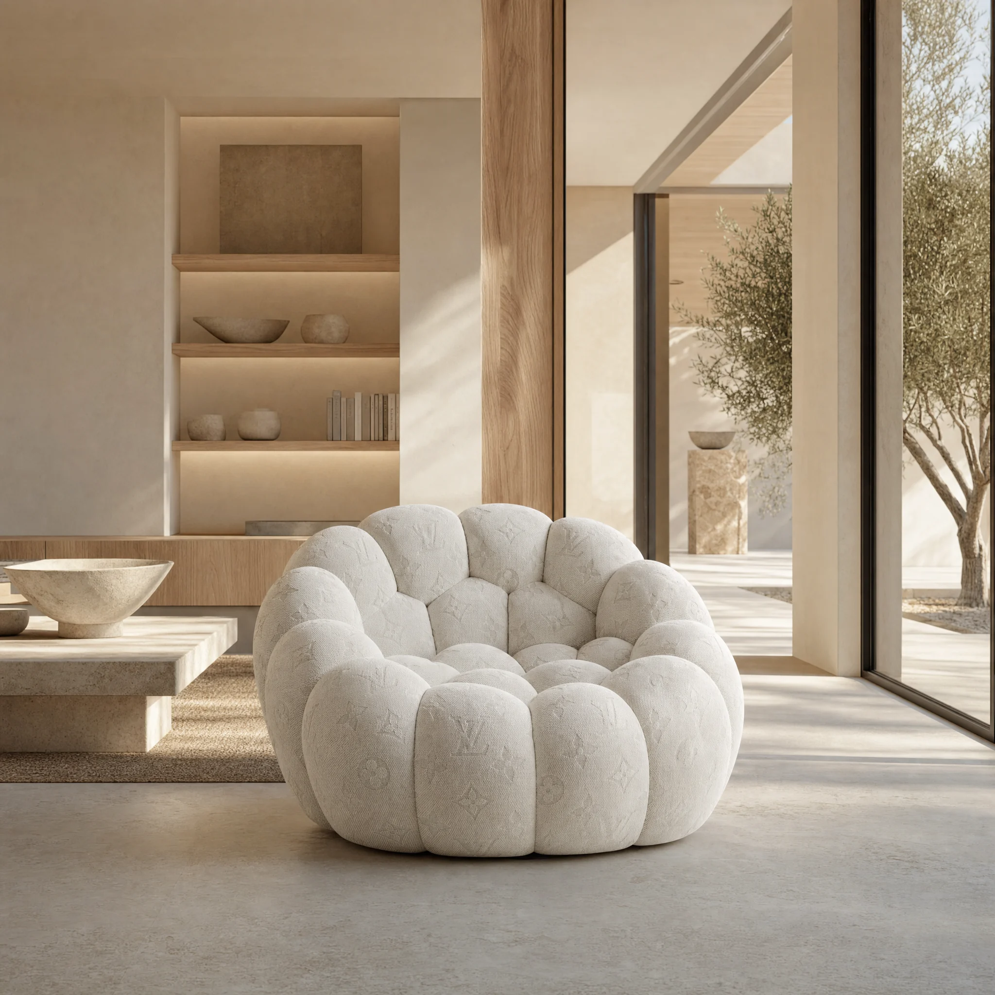 Signature Monogram White square interior view