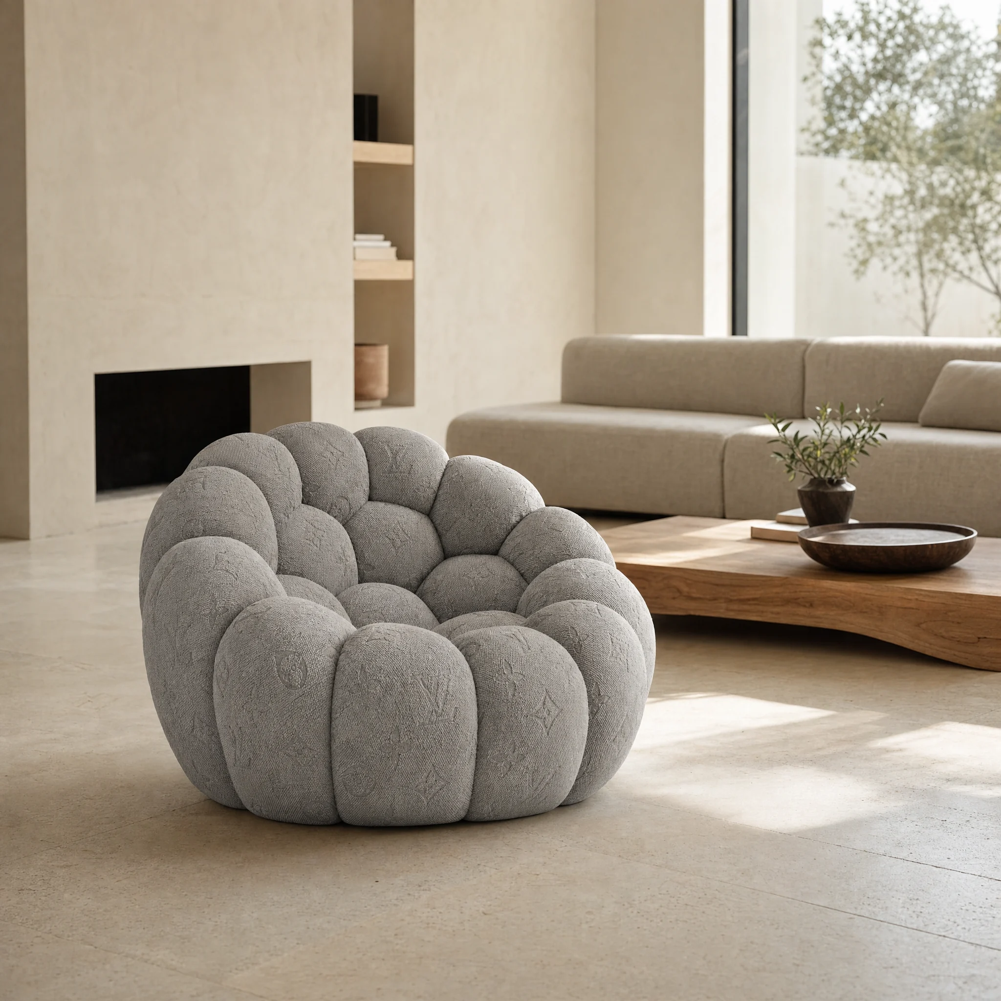 Signature Monogram Grey square interior view