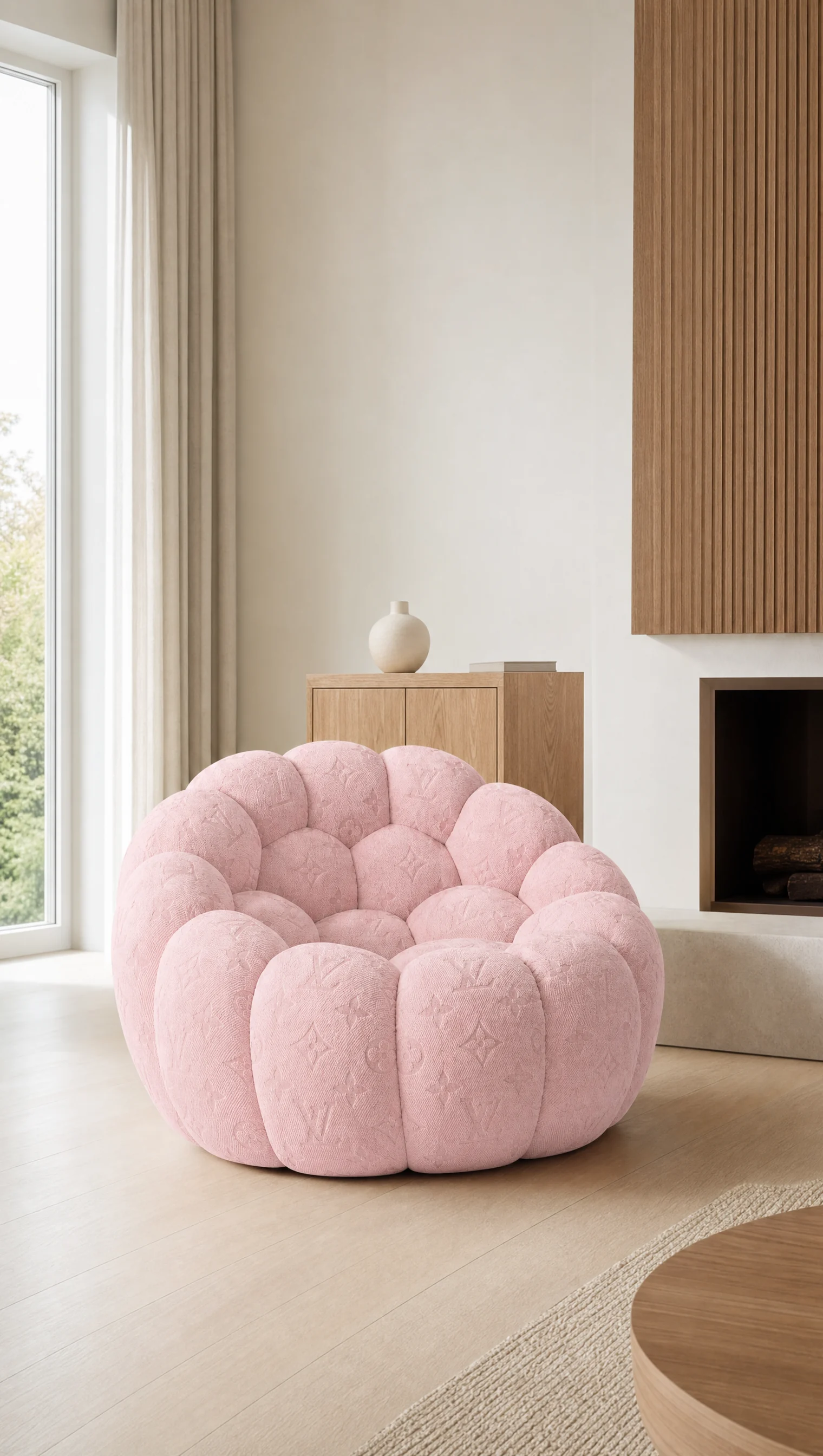 Signature Monogram Pale pink vertical architectural view