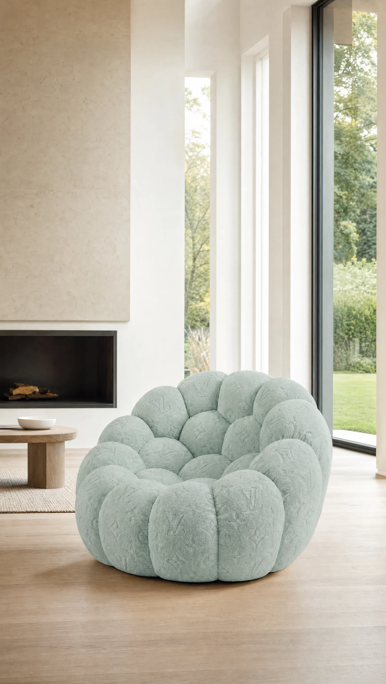 Signature Monogram Pale mint vertical architectural view